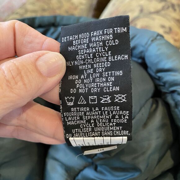 Steve Madden Womens Forest Green Faux Fur Lined‎ Hood Parka Coat Jacket Large - Picture 12 of 13